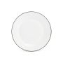 Teller flach 24cm green rim Basic White