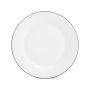 Teller flach 27cm green rim Basic White