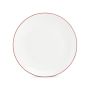 Teller flach 26,5cm coupe burgundy rim Basic White