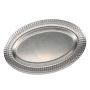 Servierschale 41x26,5cm mit strukturiertem Rand antique silber Serve