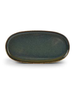Teller flach 30x15xH2,5cm grün Pila