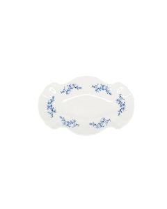 Plat à servir 26x16cm blue flower Retro