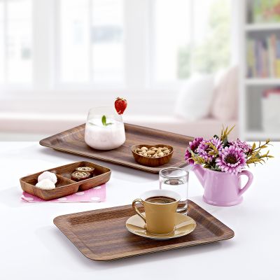 Serving tray 30x23,5xH2cm brown Buffet