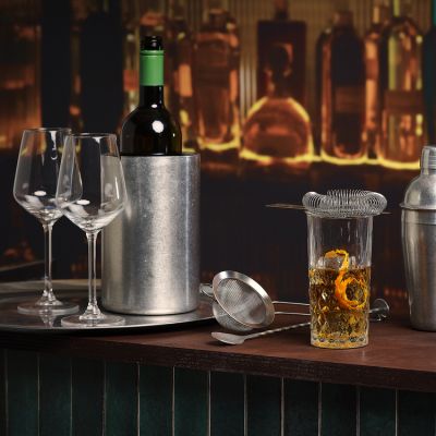 Strainer 8,5cm with handle antique silver Bar