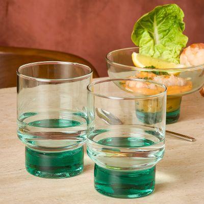 Glas 37cl groen Revera - set/6