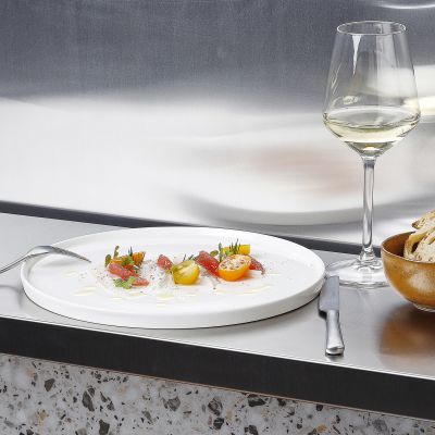 Plate 26,5cm low rim white Gusto