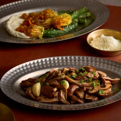 Serveerschaal 30x20cm met gestructureerde rand antique zilver Serve