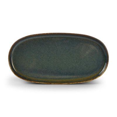 Teller flach 30x15xH2,5cm grün Pila