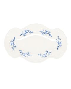 Plat à servir 39x25cm blue flower Retro