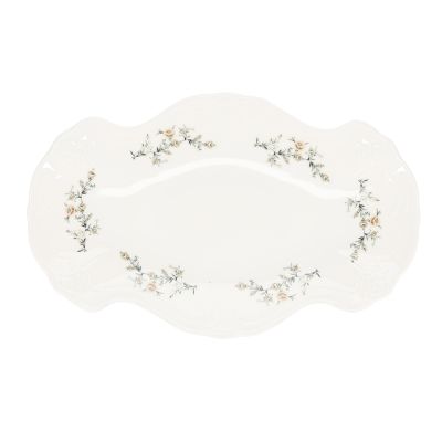 Serveerschaal 39x25cm brown flower Retro