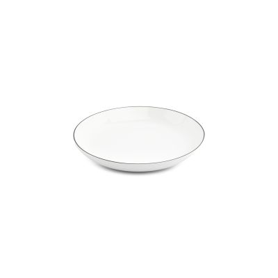 Deep plate 27xH4cm coupe black rim Basic White
