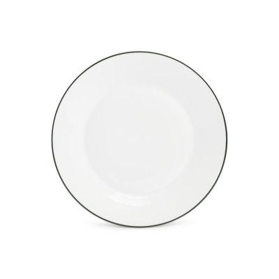 Plate 24cm green rim Basic White
