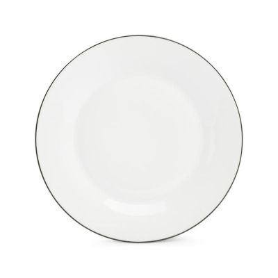 Plate 27cm green rim Basic White