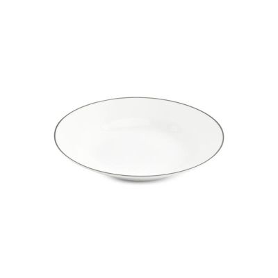 Deep plate 23xH4cm green rim Basic White