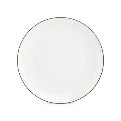 Plate 26,5cm coupe green rim Basic White