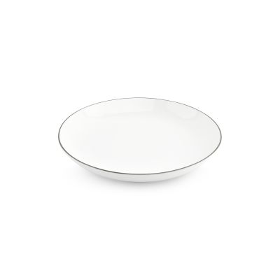 Bowl 27xH4cm coupe green rim Basic White