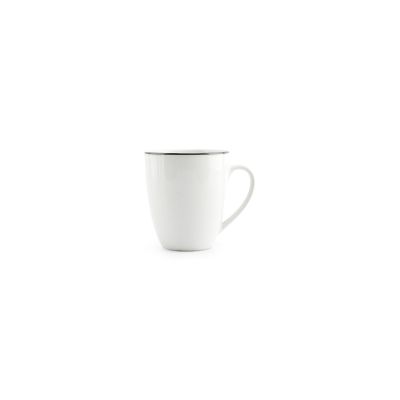 Mug 38cl green rim Basic White