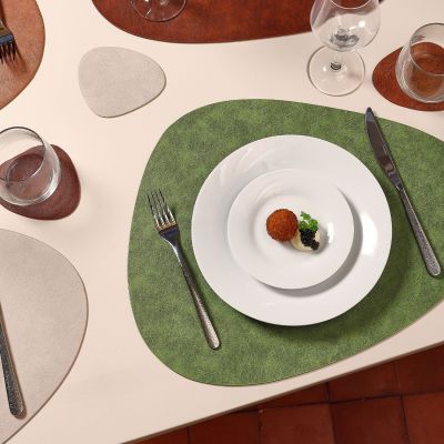 Platzset 45x37cm Lederlook grün Layer
