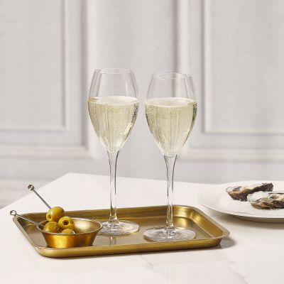 Tablett 22x16xH1,5cm antique gold Serve