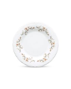 Assiette plate 27cm brown flower Retro