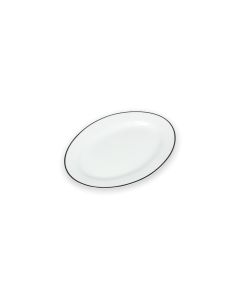 Serving dish 24,5x17,5xH2cm black rim Bistro