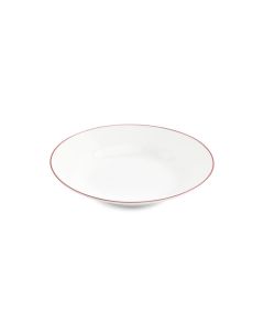 Assiette creuse 23xH4cm burgundy rim Basic White