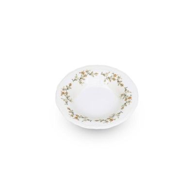 Assiette creuse 23,5/14xH4cm brown flower Retro
