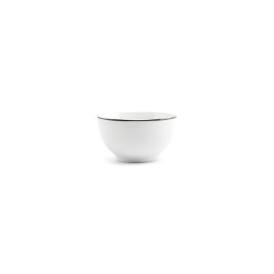 Bowl 14xH8cm black rim Basic White