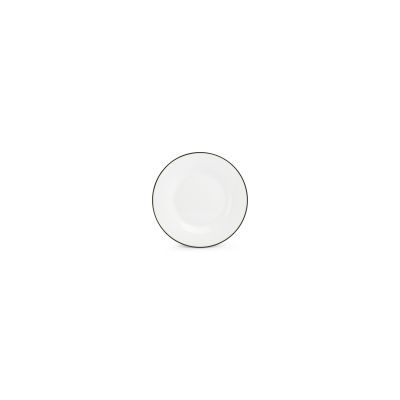 Plat bord 15cm green rim Basic White