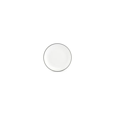 Plat bord 15cm coupe green rim Basic White