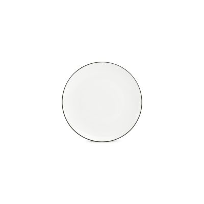 Plat bord 24cm coupe green rim Basic White