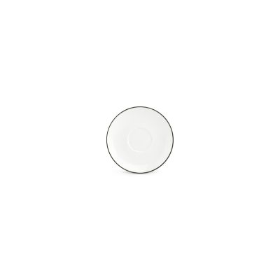 Schotel 14,5cm green rim Basic White